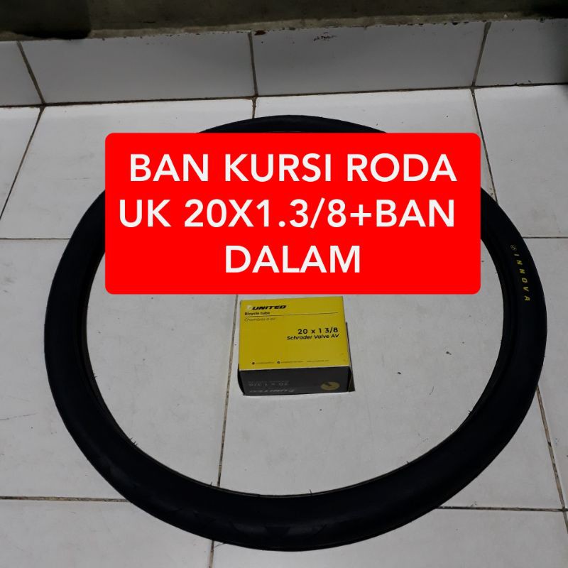 BAN KURSI RODA UK(20X1.3/8+BAN DALAM)ORIGINAL