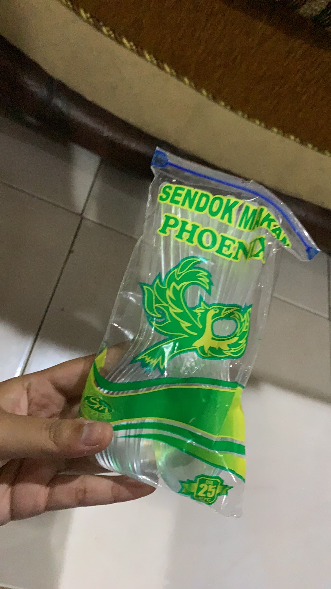 Sendok Plastik Makan Bening 16cm Isi 25pcs