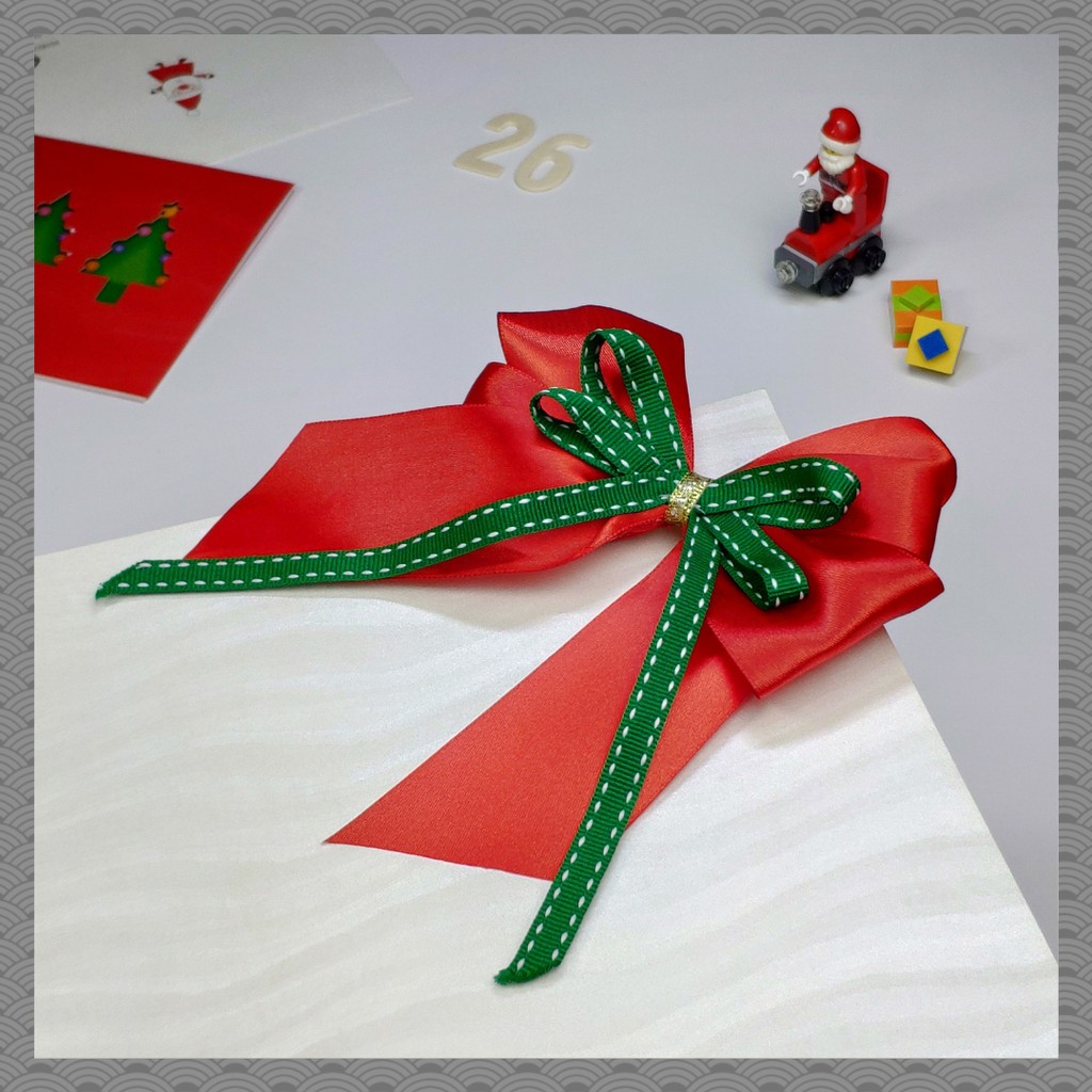 

1 Pcs Pita Satin Jadi | Pita Hampers Natal | Pita Kado Jadi | Pita Souvenir | Pita Jadi | Pita Parcel | Christmas