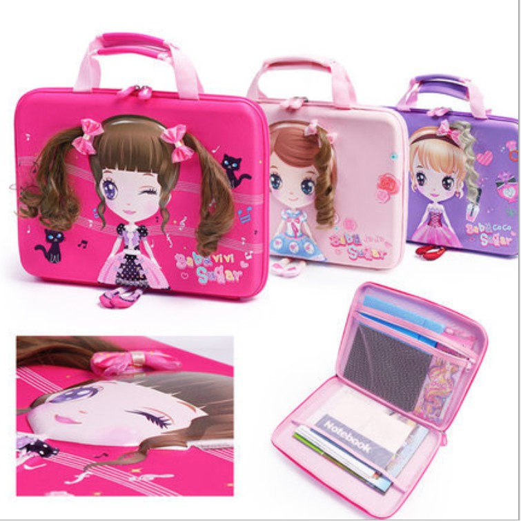 Tas jinjing anak / Tas Les Privat / Tas kursus / Tas sekolah anak motif Princess 3D YOME