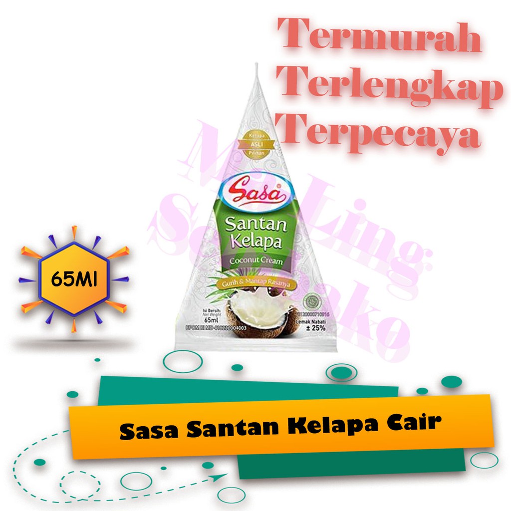 

SASA SANTAN KELAPA CAIR 65ML, Santen Kelapa, Bumbu Masak, Bahan Masak, Bumbu Dapur, Bahan Dapur