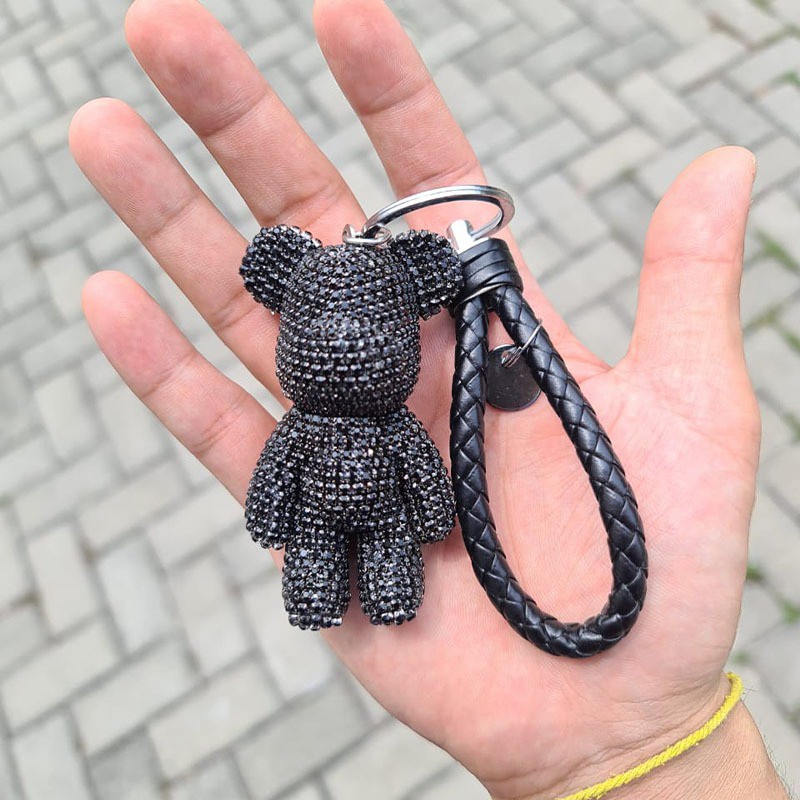 Key Chain Bearbrick Gantungan Kunci Crsytal Leather Kaws Mobil Motor