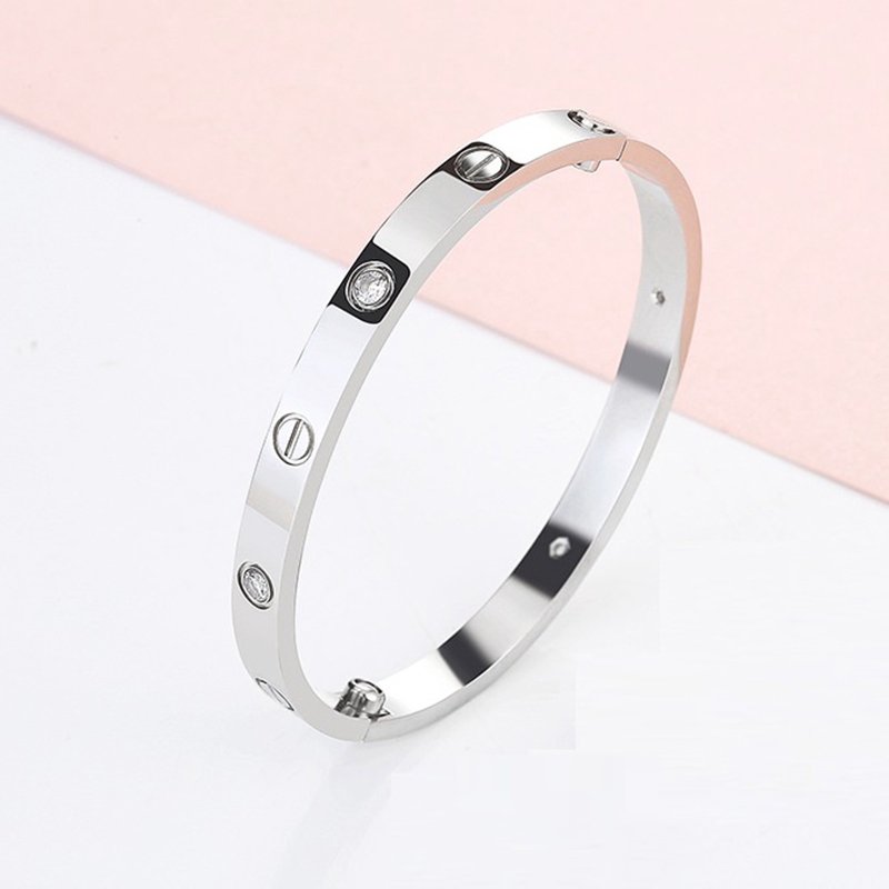 Gelang Wanita Model Premium Rose Gold dengan Baja Bracelet-Perak