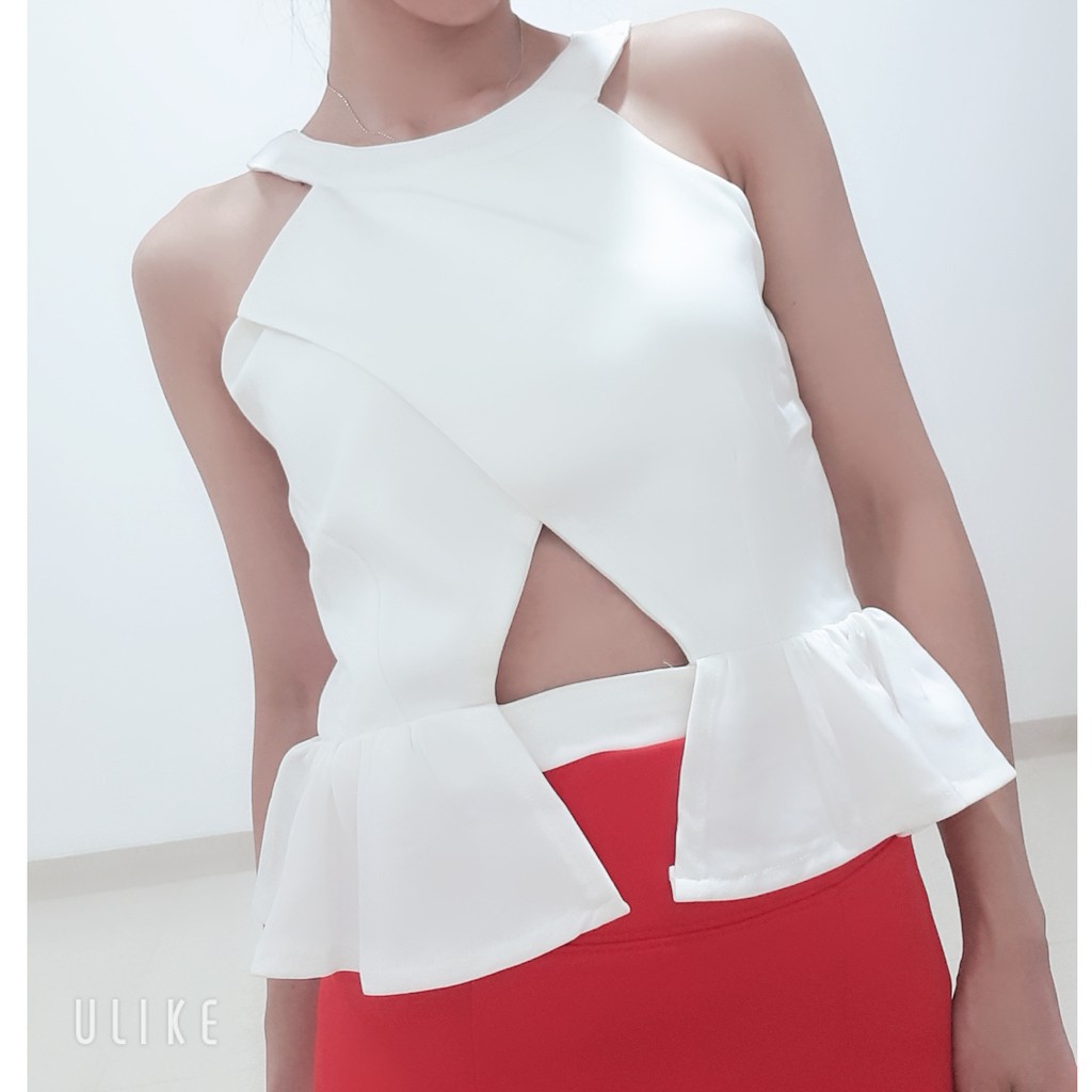 Real Pict Atasan Scuba Peplum