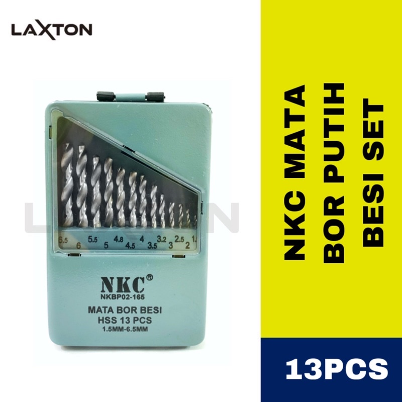 NKC mata bor besi set putih 13 pcs 1,5-6,5mm