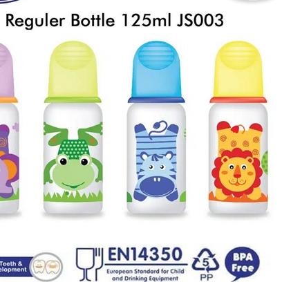 ✰ Baby Safe Botol Susu Karakter Babysafe Feeding Bottle 125 ml JS003 - Hijau ◊