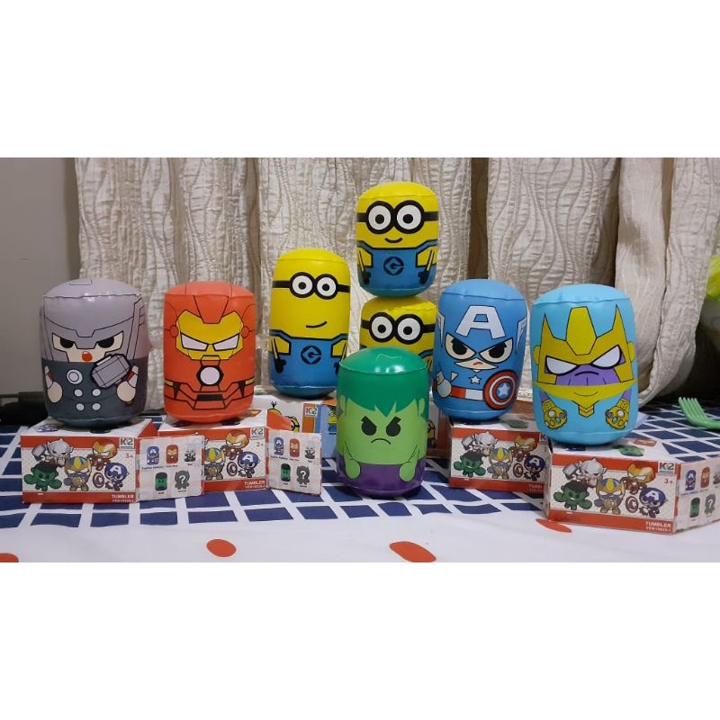 Mainan anak balon tinju minion marvel avengers collection 10cm / mainan mobil