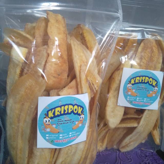 

Kripik pisang krispok rasa asin yg gurih