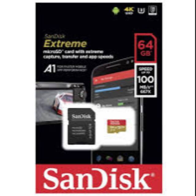 SANDISK EXTREME MICROSD 64GB 100MB/S - MICROSD EXTREME 64 GB 100 MBPS