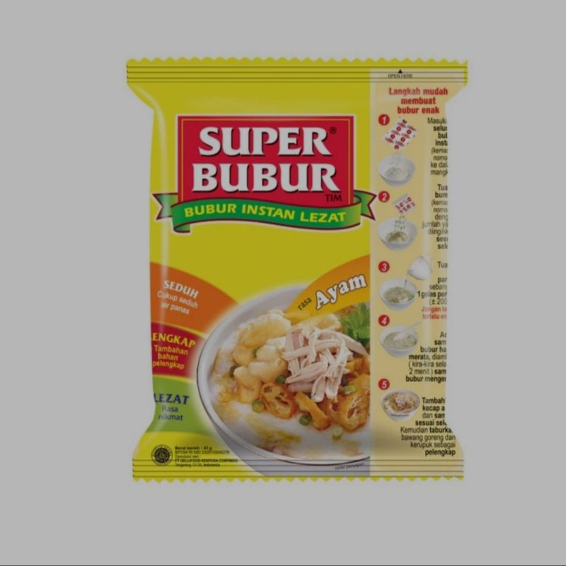 

Super Bubur Rasa Ayam 45gr (SATUAN)