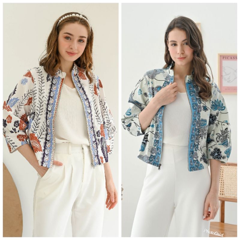 Size Jumbo : Jaket Bomber Batik / Jaket Batik Wanita /Outer Batik-4