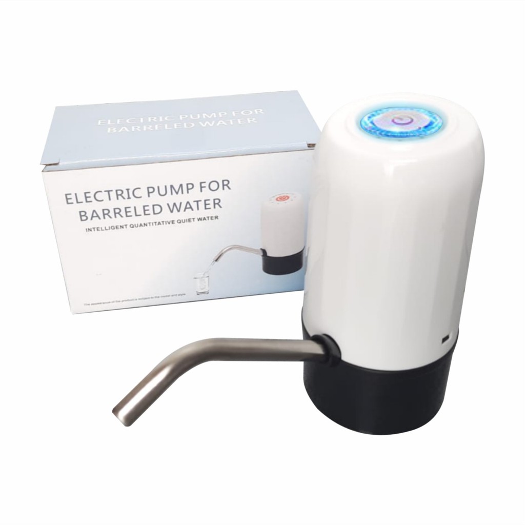 PROMO TERBARU POMPA GALON ELEKTRIK LED / DISPENSER AIR GALON Rechargable Electric Water Dispenser-PUTIH 1988 LED