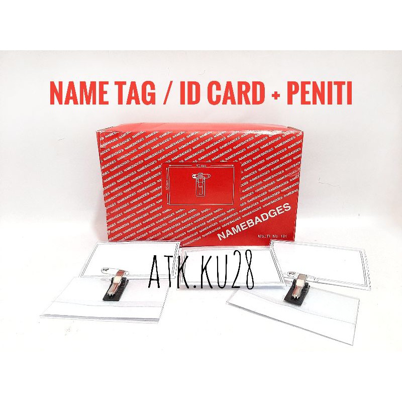 

[isi 50] Name Tag MULTI Jepit + Peniti / Namebadges Tanda Peserta