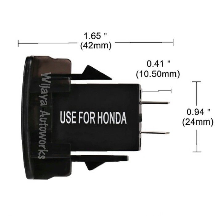 Car Charger + Voltmeter USB 2.1A khusus untuk semua socket Mobil Honda