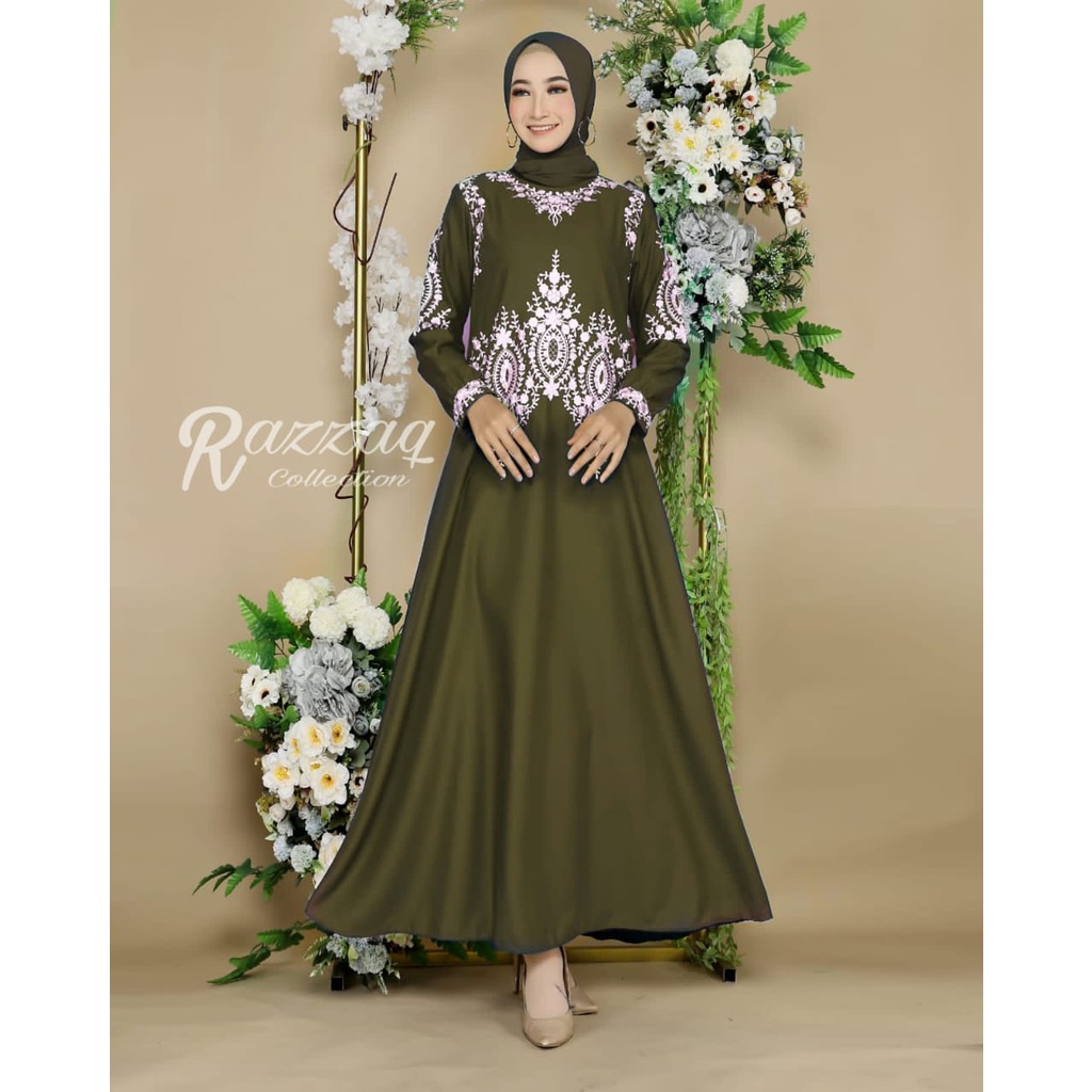 unna_store.2019 / Gamis Dress Toyobo Bordir Terbaru Wanita Remaja Dewasa Model Kekinian Viral Modern