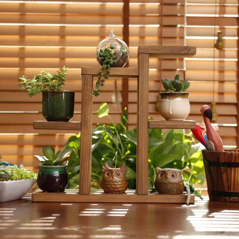 Rak Bunga 7 tatakan Kayu Jati Belanda