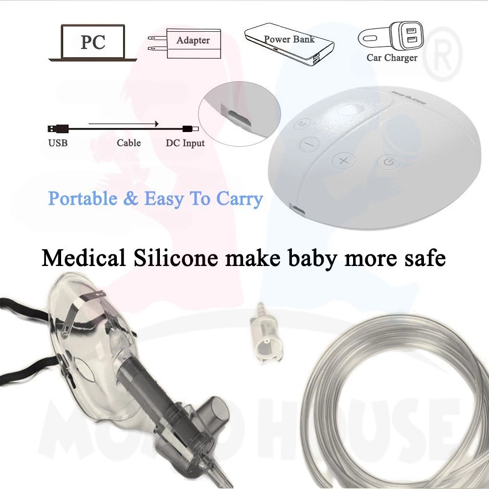 Real Bubee-Electric Double Electric Breast Pump, Powerful Suction Nipple Milk Pump, Baby Milk Bottle