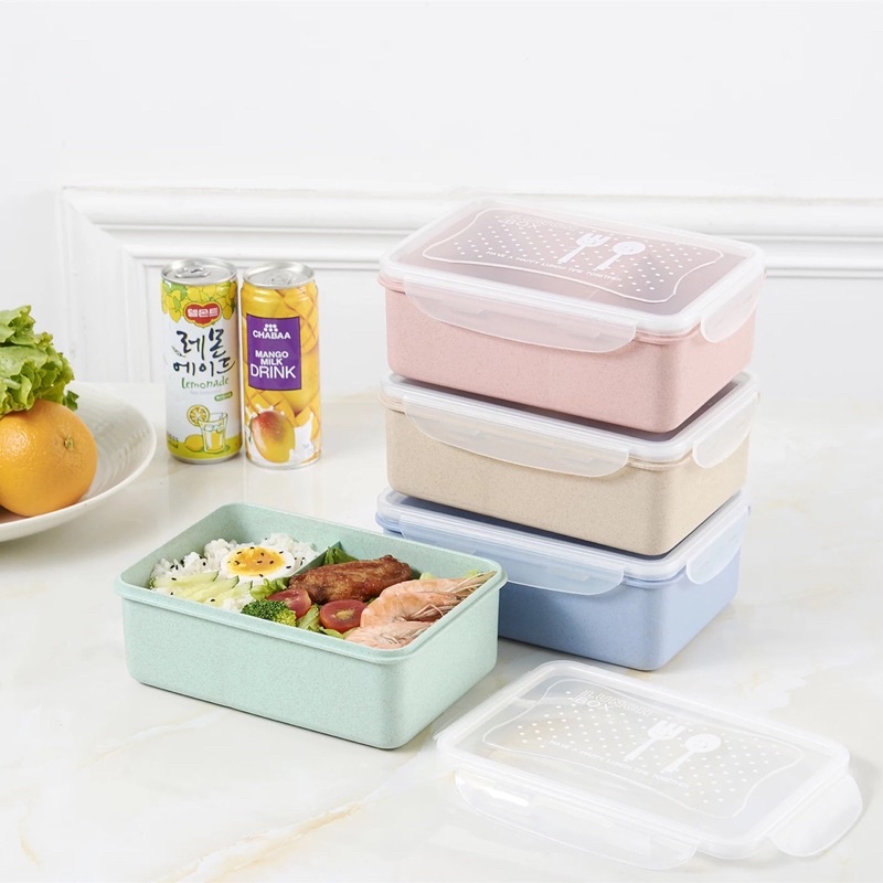 SET Kotak Makan Anak Bahan Serat Gandum BPA Free Kotak Bekal Anak Murah Bahan Aman untuk Bayi dan Anak Tempat Makan Kotak Makan Free Sendok dan Sumpit