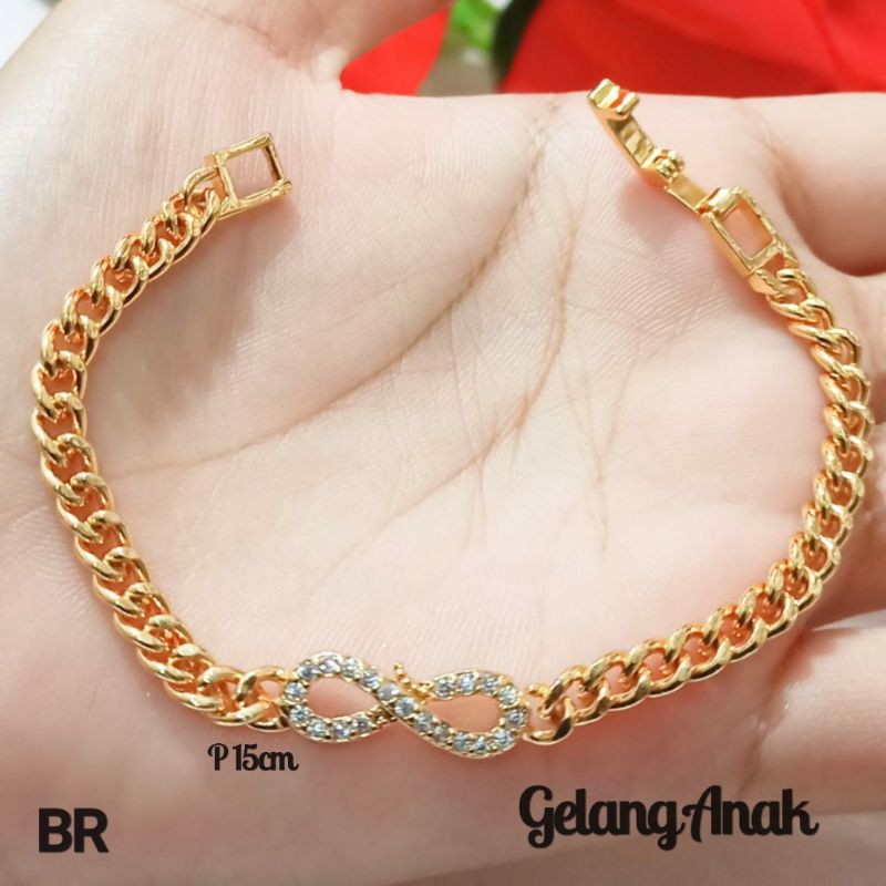 Gelang Anak Rantai Mata Varian motif Perhiasan Anak Gold (COD)