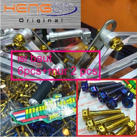 Baut Probolt Breket Brecket Udb Underbone step Dkt Ninja Vixion 6 baut + 2 mur Heng Original