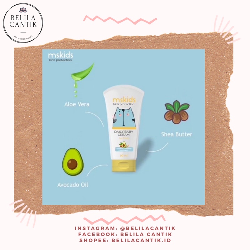 MsGlow MsKids Daily Baby Cream Ms Glow Kids - Belila Cantik