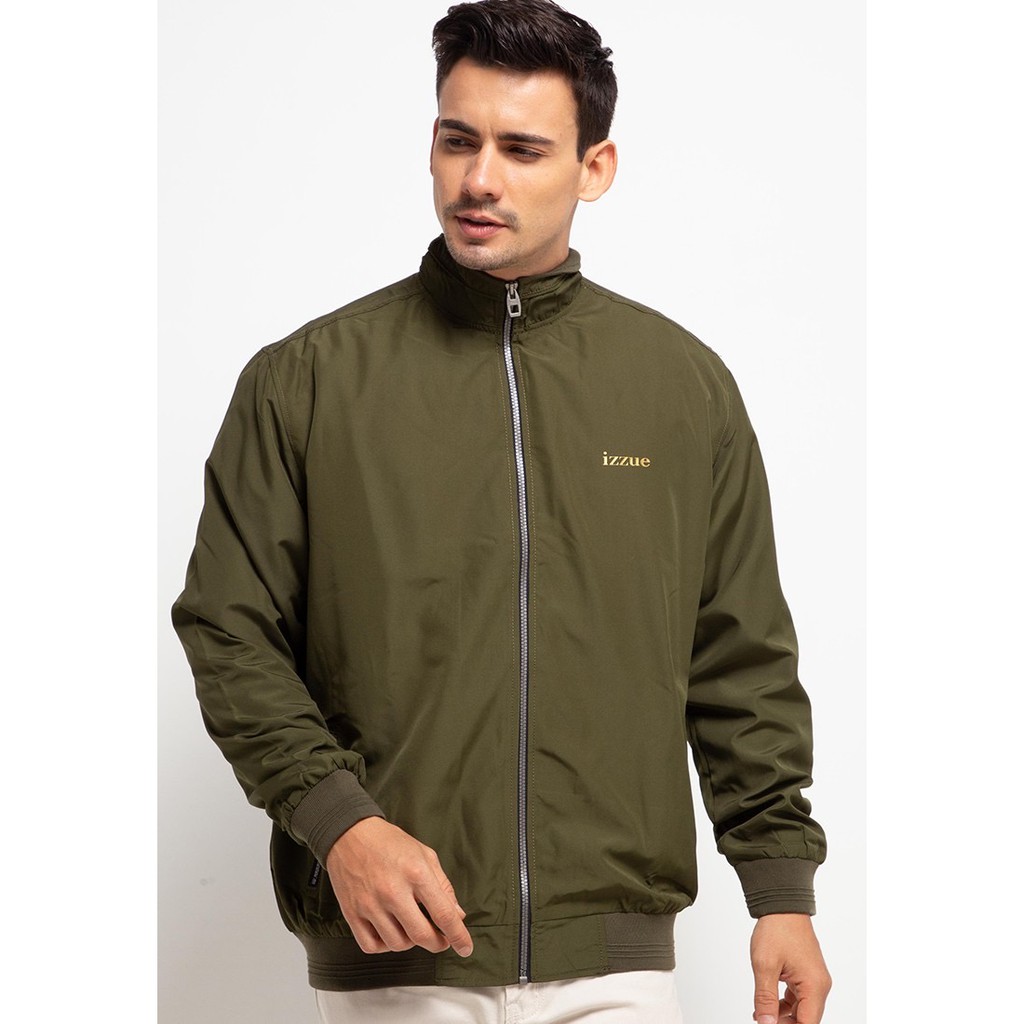 izzue Jaket Biker Plain Olive