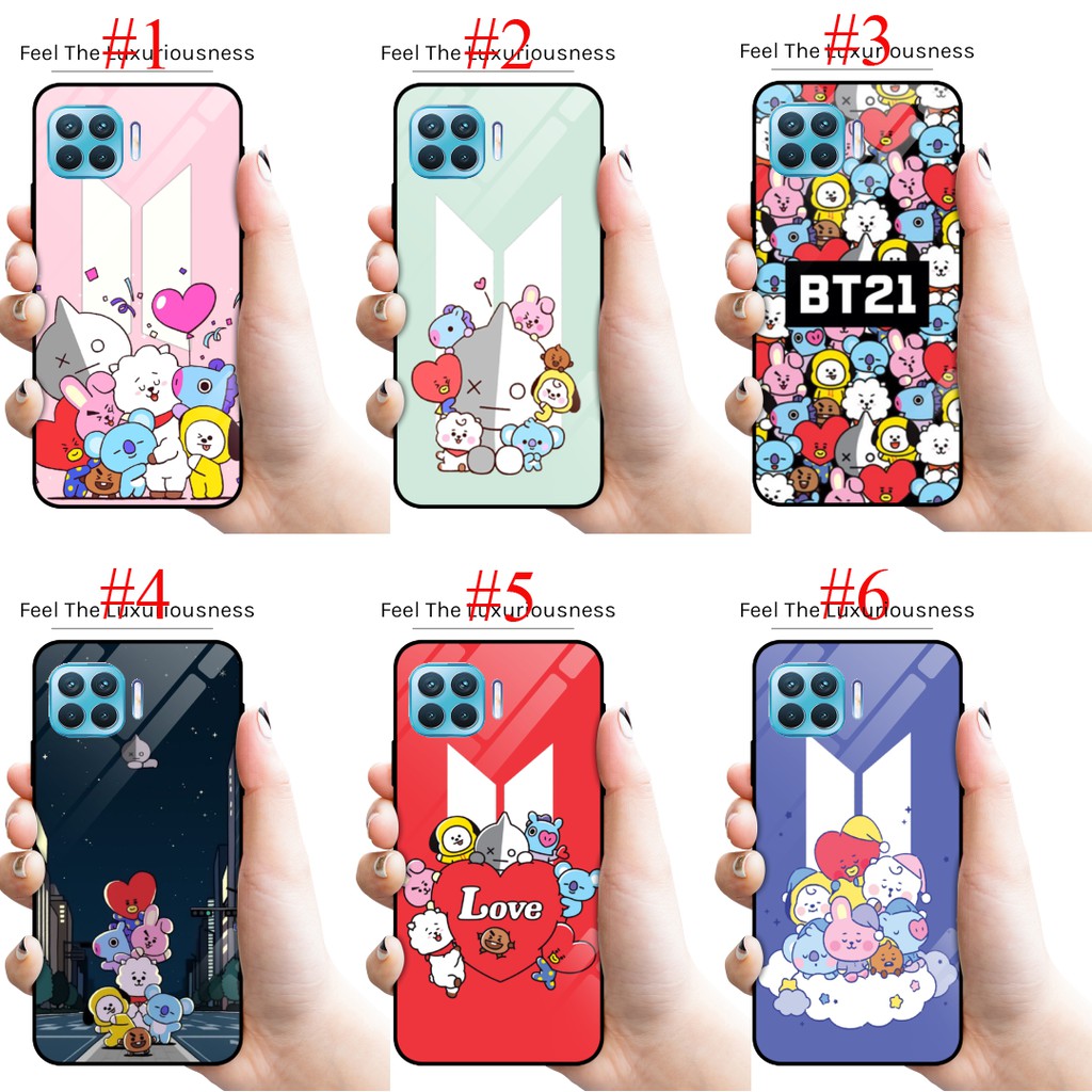 Premium case fuze BTS BT21 all karakter for Oppo reno 4f/reno 4 pro