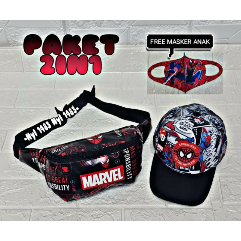 WAISBAG ANAK/TAS SLEMPANG AVENGER GRATIS MASKER