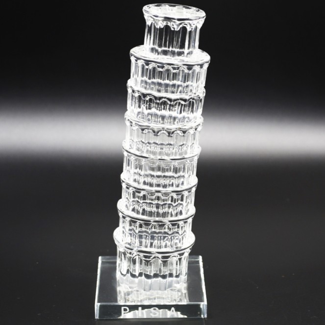 Souvenir Crystal leaning tower of pisa Mini 9cm hadiah dari Italy