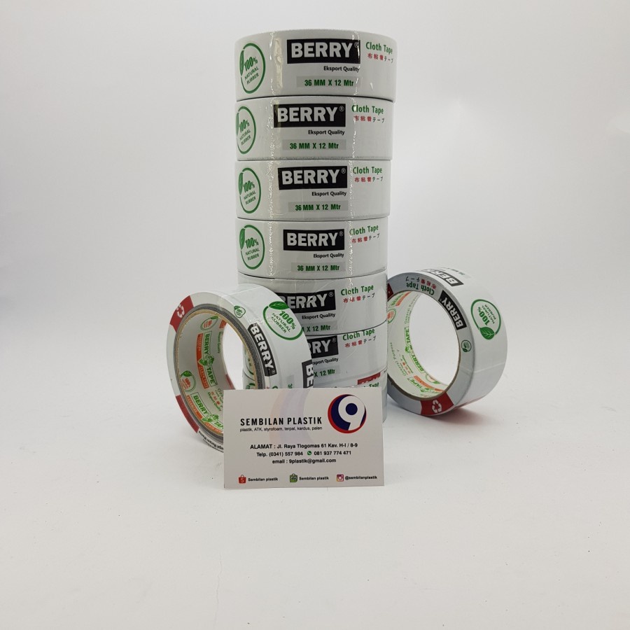 

Isolasi lakban Cloth tape lakban BERRY 36 mm x 12 m Termurah