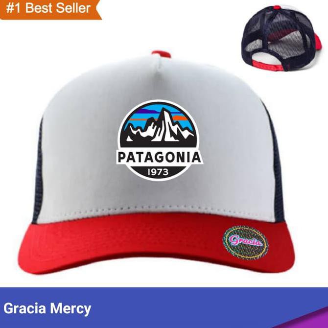 Pengiriman Cepat TOPI PRIA PATAGONIA JARING HITAM PUTIH MERAH - GP1 MURAH