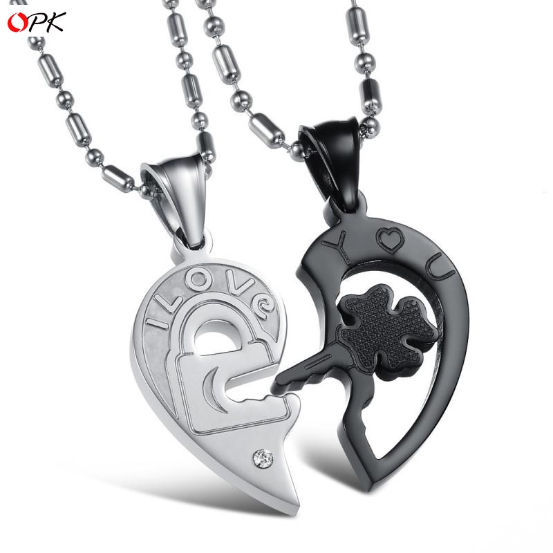 Kalung Couple KL136 Stainless Steel / Titanium Premium Fashion Wanita Kalung unik Lucu Keren Copel /Deluna/ BS