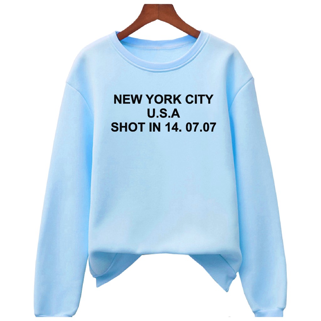 FenishaStore Sweater Basic Wanita NEW YORK CITY USA SHOT IN 14.07.07 Size M-L-XL-XXL Bisa Bayar Ditempat COD