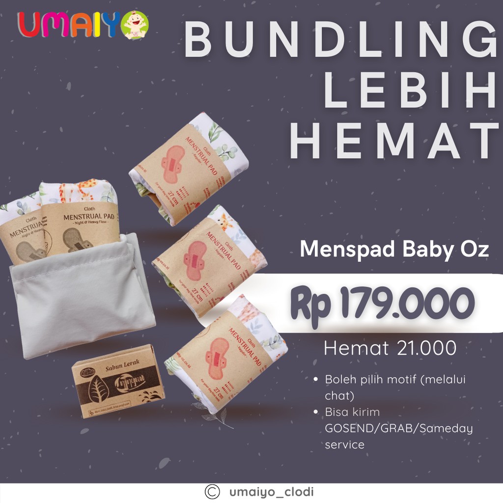 (Terlaris) Paket Hemat Menspad BABY OZ Pembalut Kain