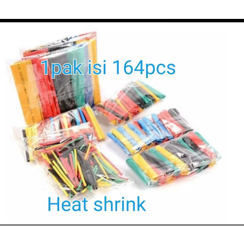 Isolasi bakar selang bakar 1pak isi 164pcs heat shrink tube murah