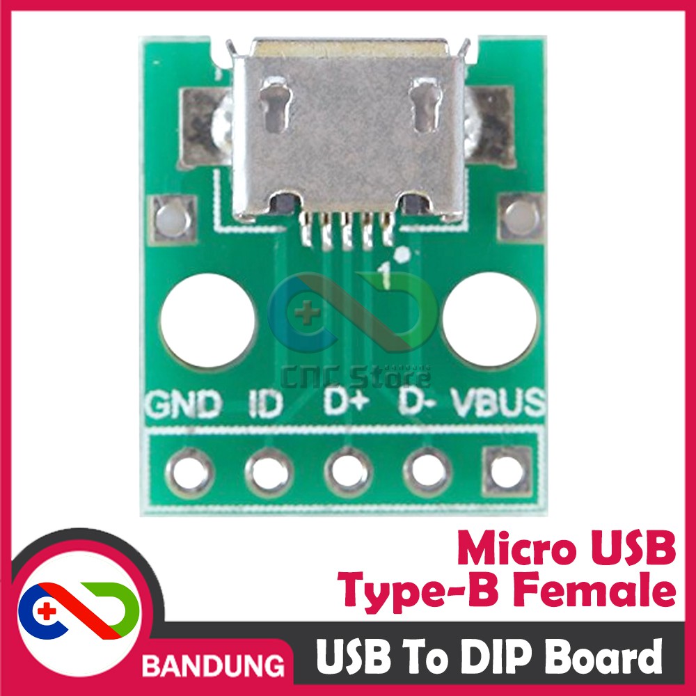 USB MICRO TYPE B FEMALE TO DIP ADAPTER CONVERTER 2.54MM PCB