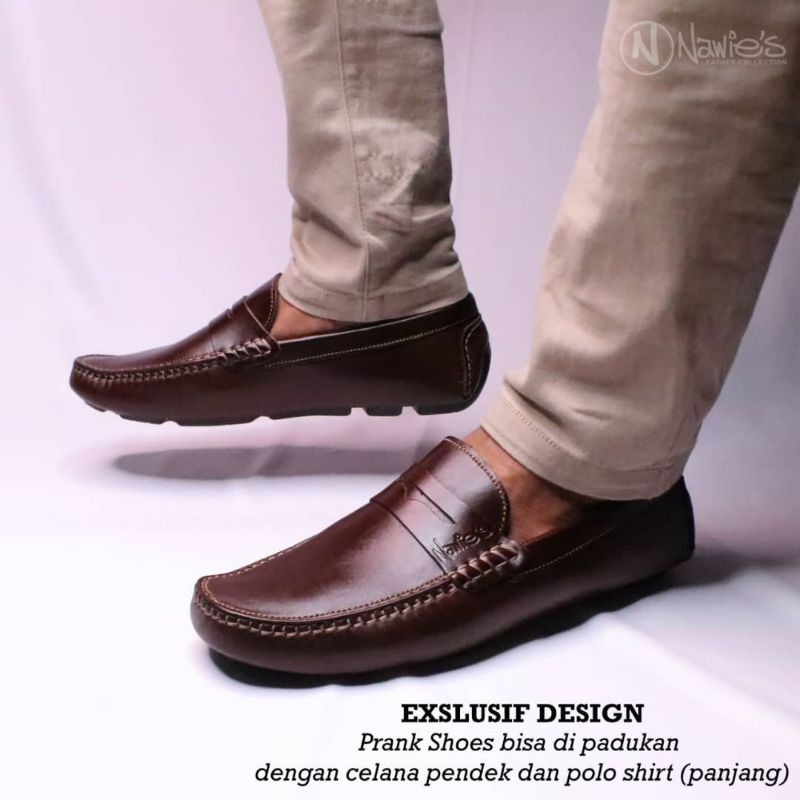 Sepatu Pria Slip On Casual Kulit Sapi Asli 100% Sepatu Nawies