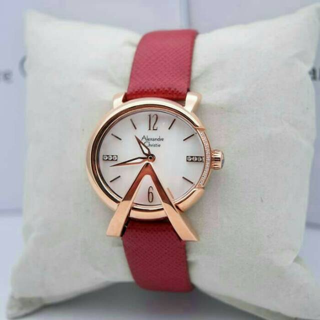 JAM TANGAN CEWEK/WANITA ALEXANDRE CHRISTIE AC 2703 ROSEGOLD RED