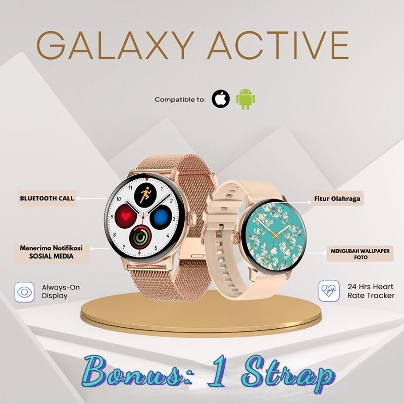 MURAH✅GALAXY ACTIVE NEW GENERATION 2022 SMARTWATCH DT NO. 2 | LADY SMART WATCH