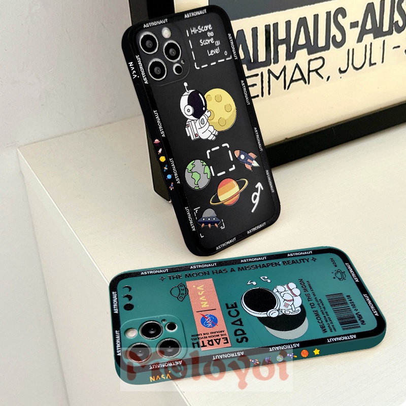 Soft Case Tpu Motif Print Kartun NASA Untuk IPhone 12 11 13 Pro Max XR 7 8 Plus X XS Max 6 6s Plus SE 2020