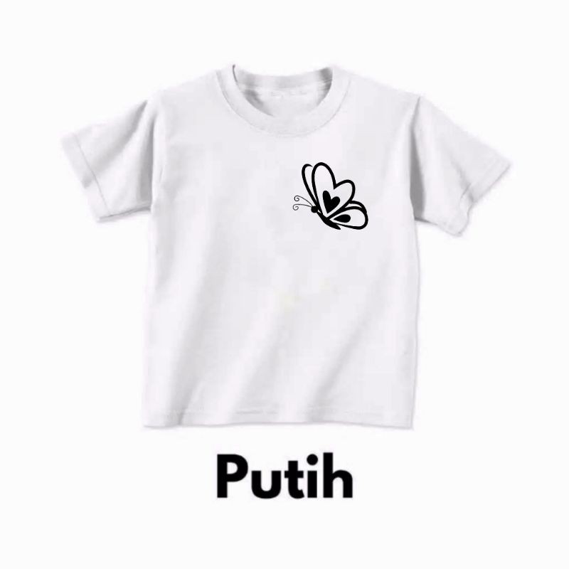 Kaos anak motif kupu-kupu
