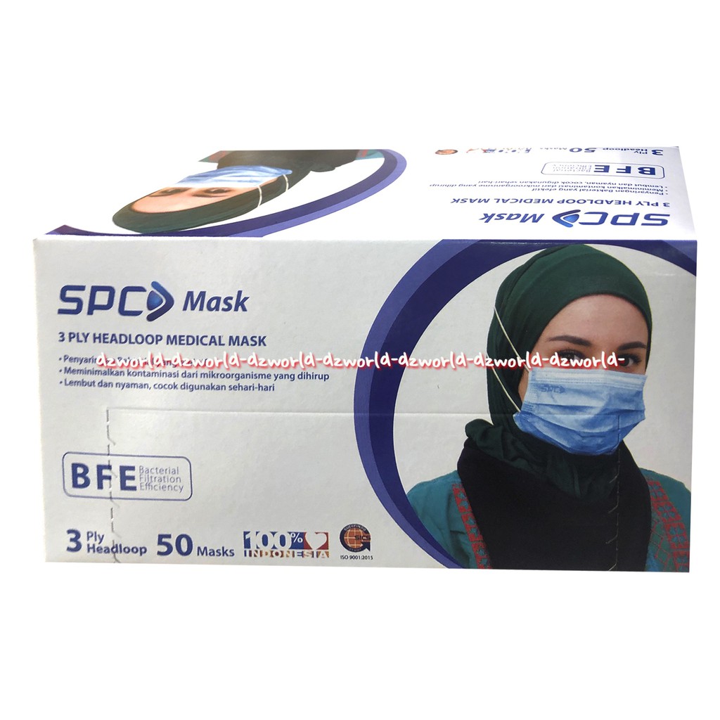 SPC Mask 3Ply medical Mask 50Pcs Masker Medis Jilbab Tali