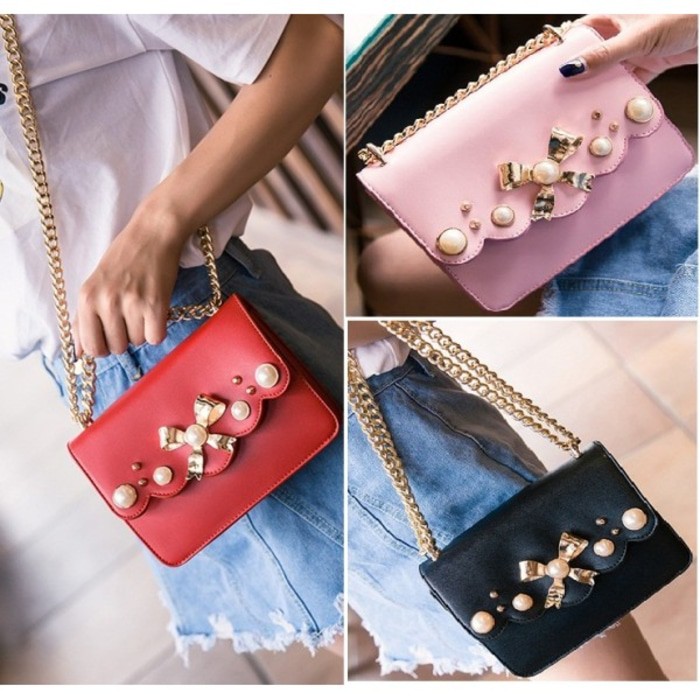 TAS HOBO SLING HAND BAG MERAH PINK HITAM WANITA LIKE CHARLES AND KEITH