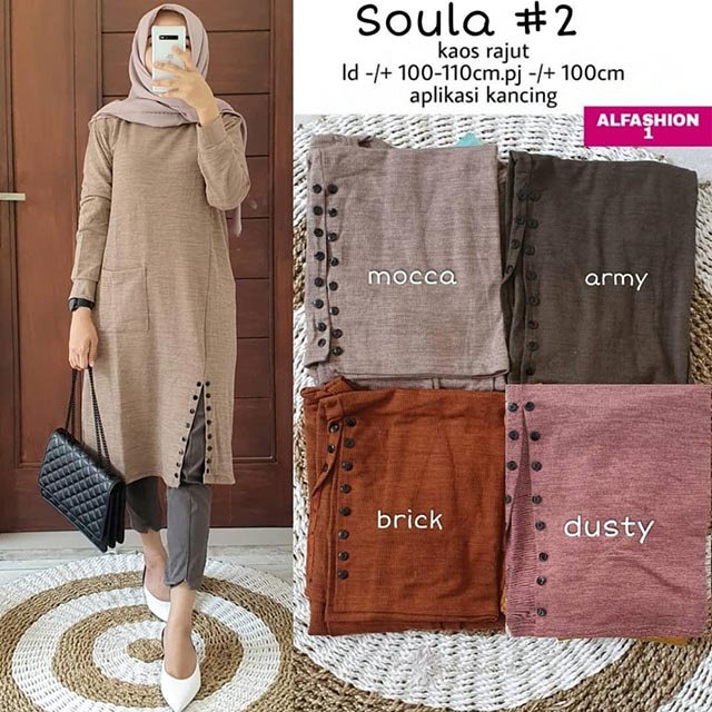 [OBRAL] Blouse Soula 2 3 4 2b/baju Tunik Kaos Rajut/Muslim Blouse Baju Wanita/Atasan Wanita Termurah