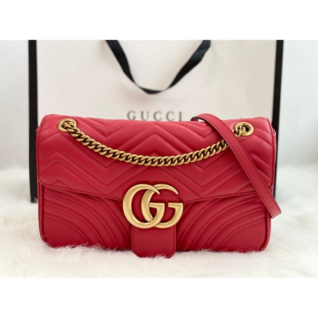 Gucci marmont metalasse swift original leather