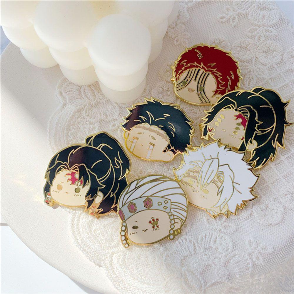 Pin Enamel Nanas Pria Wanita Tsuyuri Kanawo Aksesori Cosplay Perhiasan DIY Demon Slayer