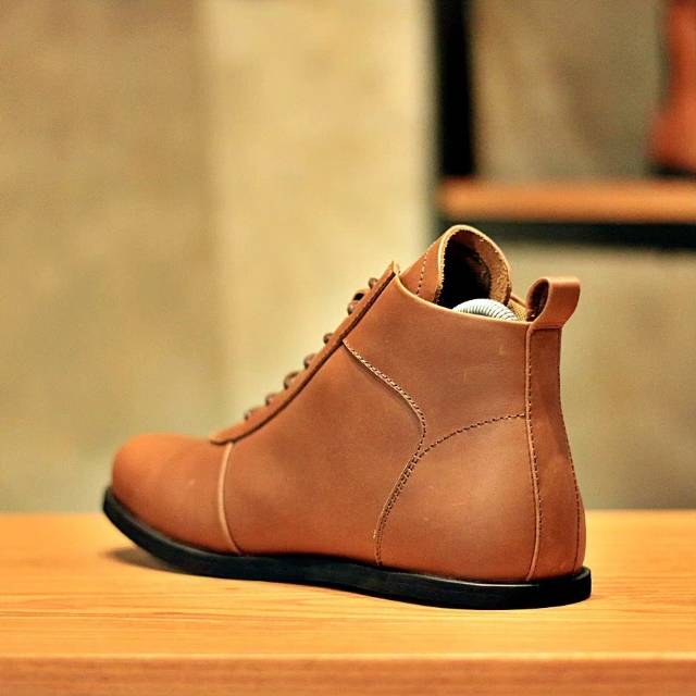 ERUDITE Brown Original - Sepatu Kulit Men's Shoes - Boots Classic Pria - Leather Shoes