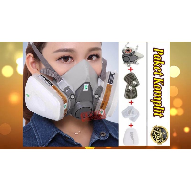 Masker model 3M 6200 Gas Respirator - masker cat debu industri pabrik - MASKER GAS SAFETY 7 IN 1 HALF FACE RESPIRATOR MASK MEDIUM 3M SPRAY CHEMICAL