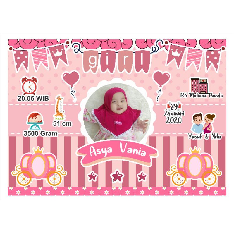 Biodata Bayi - Kado Bayi - Baby Bio Kado Lahir Bayi (8RP (21x30cm)-2