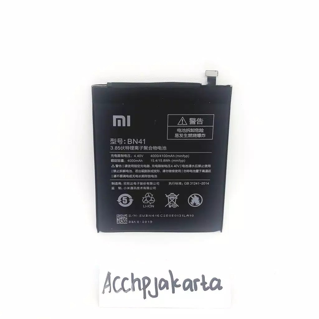 Batre Xiaomi Redmi Note 4 BN 41 Original 100% Distributor / Baterai Batre Original Xiaomi BN41 Ori